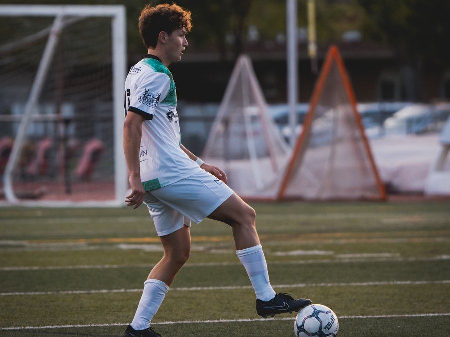 Dribbling the ball during a match